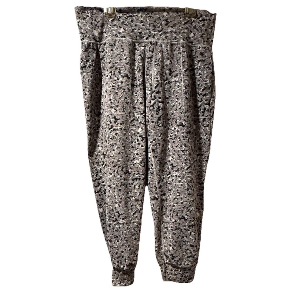 Athleta Salutation Textured Black Multi Jogger Athletic Athleisure Pants SZ 2X